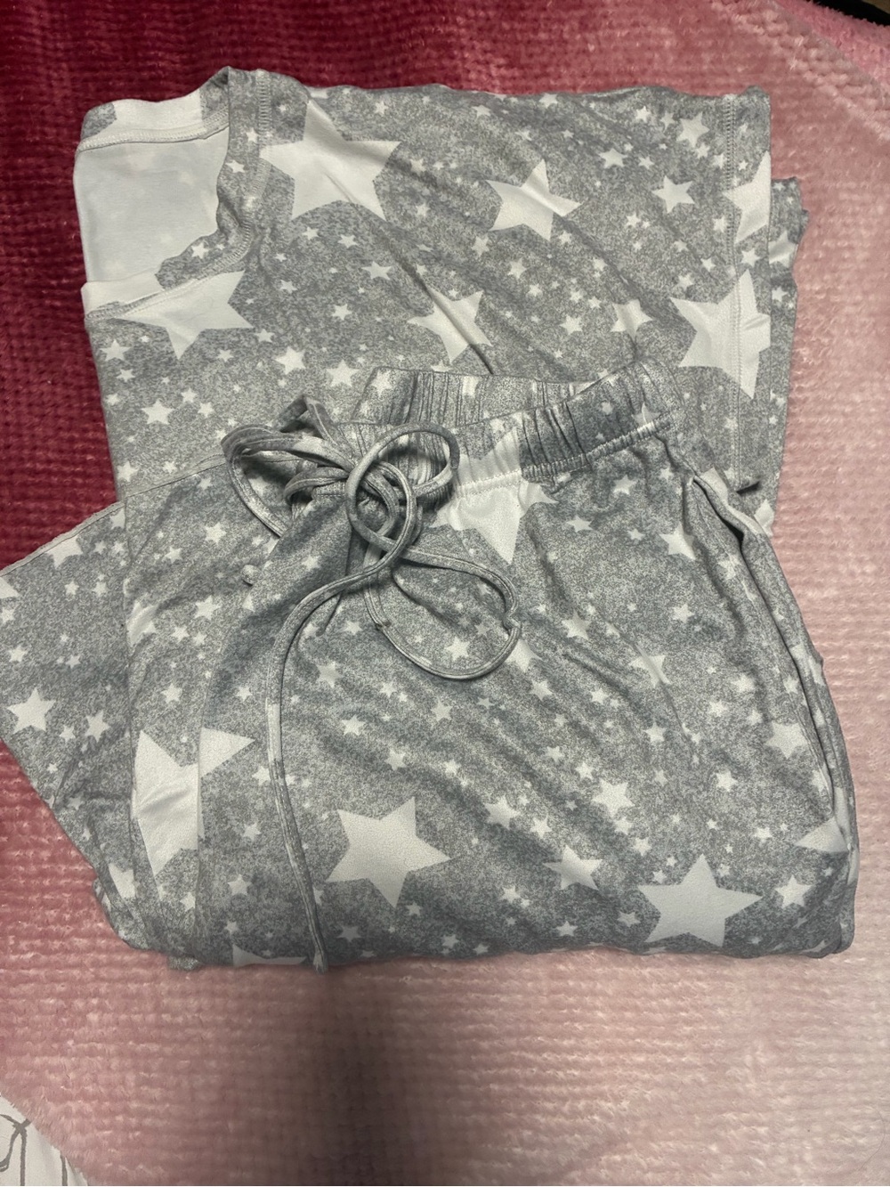Grey Star Print PJ Set Small